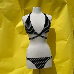 Wrap-Around Tie Striped Bikini